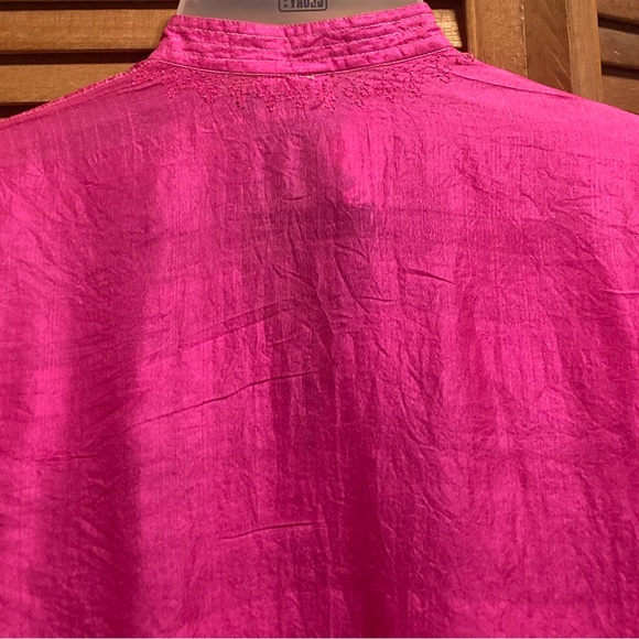 Raiment Fashions Hot Pink Silk Blade Collar Top - Picture 11 of 14